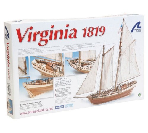 Сборная деревянная модель корабля Artesania Latina VIRGINIA AMERICAN SCHOONER, 1/41
