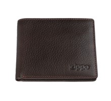 Портмоне ZIPPO, коричневый, натуральная кожа, 10,8×1,8×8,6 см