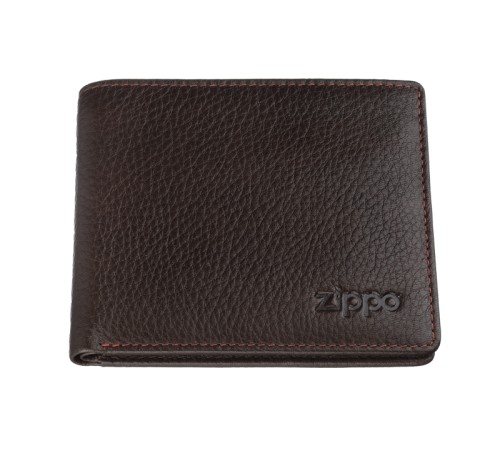 Портмоне ZIPPO, коричневый, натуральная кожа, 10,8×1,8×8,6 см