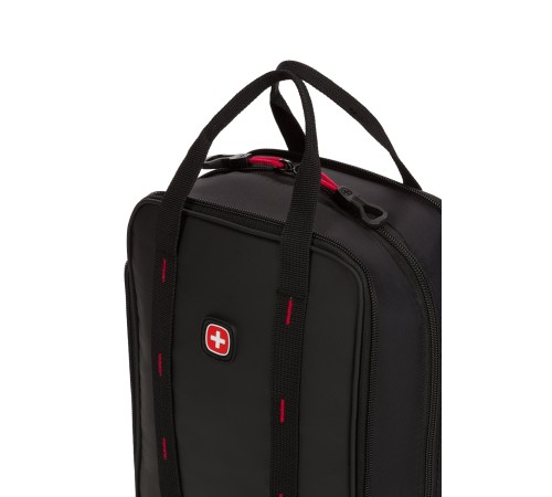 Термосумка для ланча SWISSGEAR, прорезиненный полиэстер 600D, черный/красный, 23х15х10 см, 3,5 л