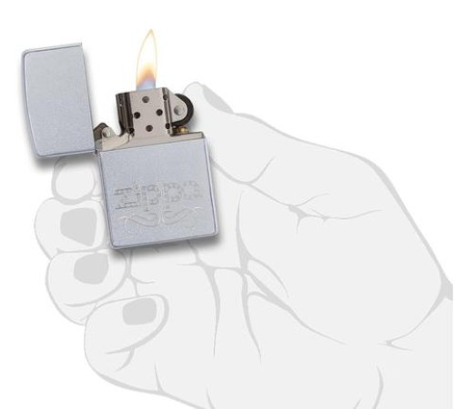 Зажигалка ZIPPO Classic с покрытием Satin Chrome™, латунь/сталь, серебристая, матовая, 38x13x57 мм