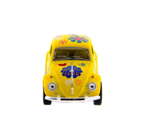 Машина Kinsmart 1967 Volkswagen Classical Beetle with printing инерция (1/12шт.) 1:32 б/к