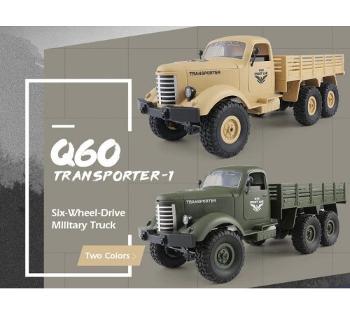 Радиоуправляемая машина JJRC Q60 Transporter (зеленый) 6WD 2.4G 1/16 RTR