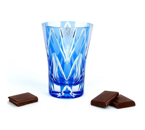 Стакан TAJIMA GLASS Звездные грани 240 мл, голубой