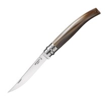 Нож филейный Opinel №10, нержавеющая сталь, рукоять светлый рог буйвола, деревянный футляр, 000711