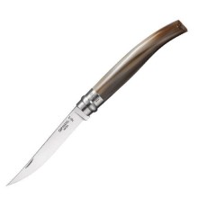 Нож филейный Opinel №10, нержавеющая сталь, рукоять светлый рог буйвола, деревянный футляр, 000711