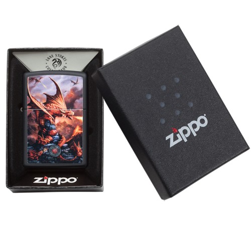 Зажигалка ZIPPO Anne Stokes с покрытием Black Matte, латунь/сталь, чёрная, матовая, 38x13x57 мм