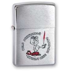 Зажигалка ZIPPO Мальчик, с покрытием Brushed Chrome, латунь/сталь, серебристая, матовая, 38x13x57 мм