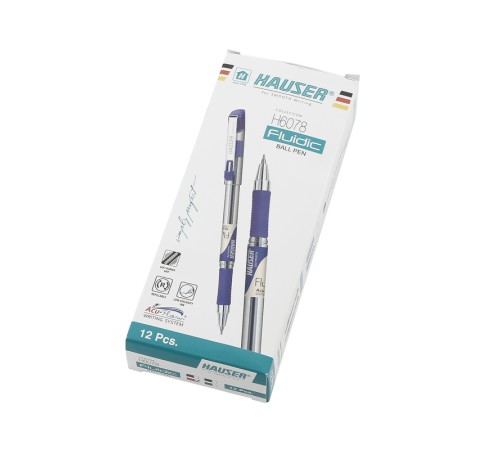 Шариковая ручка Hauser Fluidic, пластик, цвет синий