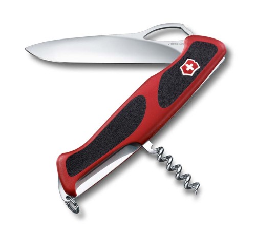 Нож перочинный VICTORINOX RangerGrip 63, 130 мм, 5 функций, с фиксатором лезвия, красный с чёрным