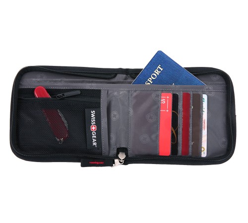 Кошелёк на шею SWISSGEAR, чёрный, полиэстер 600D, 14х2х16 см