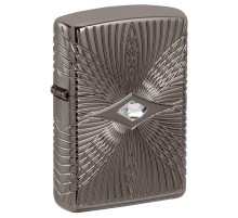Зажигалка ZIPPO Armor® с покрытием Black Ice®, латунь/сталь, чёрная, 38x13x57 мм