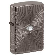 Зажигалка ZIPPO Armor® с покрытием Black Ice®, латунь/сталь, чёрная, 38x13x57 мм