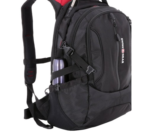 Рюкзак SWISSGEAR, 15”, черный/красный, полиэстер 1200D, 36х17х50 см, 30 л