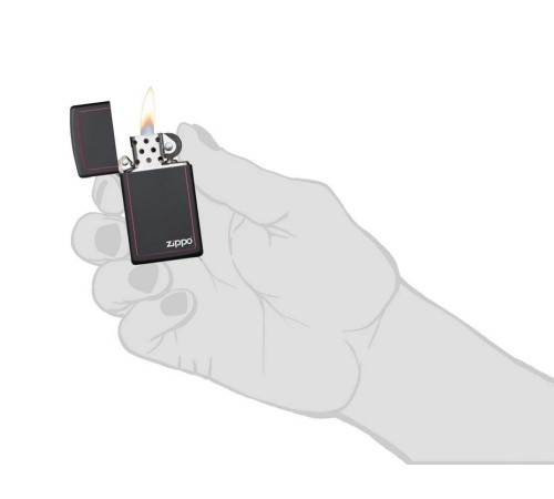 Зажигалка ZIPPO Slim® с покрытием Black Matte, латунь/сталь, чёрная, матовая, 29x10x60 мм