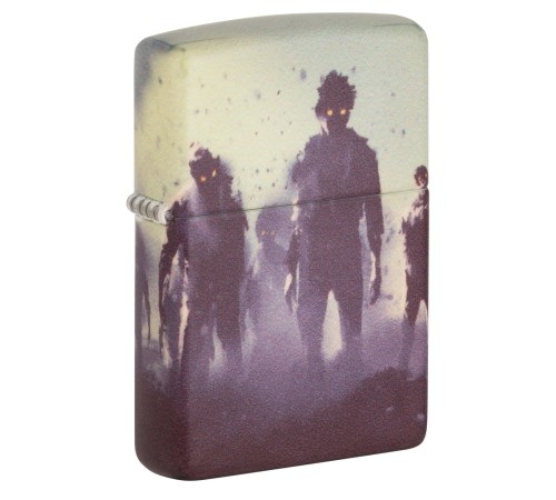 Зажигалка ZIPPO Zombie Design с покрытием 540 Matte, латунь/сталь, белая, матовая, 38x13x57 мм