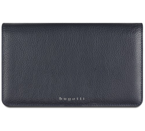 Кошелёк женский BUGATTI Lady Top, тёмно-синий, натуральная воловья кожа, 19,5х2х11,2 см