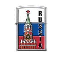 Зажигалка ZIPPO Московский кремль, с покрытием Street Chrome™, латунь/сталь, 38x13x57 мм