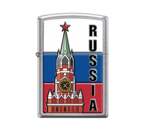 Зажигалка ZIPPO Московский кремль, с покрытием Street Chrome™, латунь/сталь, 38x13x57 мм