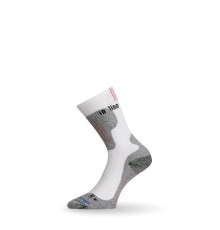 Носки Lasting ILB 001, coolmax+nylon, белый с серыми вставками, размер S , ILB001-S