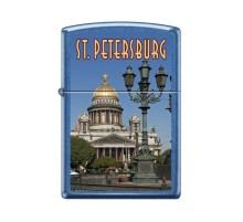 Зажигалка ZIPPO Исакиевский собор, с покрытием Cerulean™, латунь/сталь, синяя, 38x13x57 мм
