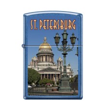 Зажигалка ZIPPO Исакиевский собор, с покрытием Cerulean™, латунь/сталь, синяя, 38x13x57 мм