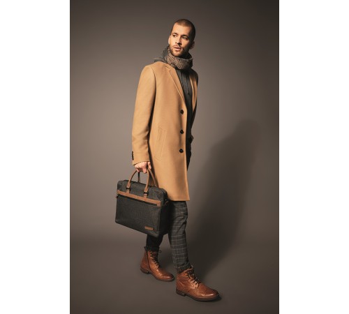 Портфель мужской BUGATTI Luce 15'', серый, полиэстер, 40х10х31,5 см
