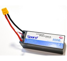 Аккумулятор Li-Po Spard 8000mAh, 7.4V, 60C, XT60, XL Hardcase (140x48x49мм) для авто 1/10, 1/8