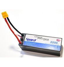 Аккумулятор Li-Po Spard 8000mAh, 7.4V, 60C, XT60, XL Hardcase (140x48x49мм) для авто 1/10, 1/8