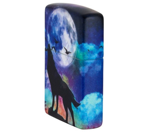 Зажигалка ZIPPO Wolf Design с покрытием 540 Matte, латунь/сталь, разноцветная, матовая, 38x13x57 мм
