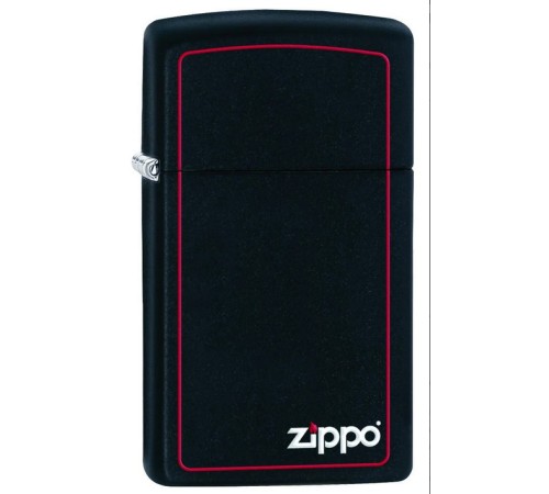 Зажигалка ZIPPO Slim® с покрытием Black Matte, латунь/сталь, чёрная, матовая, 29x10x60 мм
