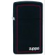 Зажигалка ZIPPO Slim® с покрытием Black Matte, латунь/сталь, чёрная, матовая, 29x10x60 мм