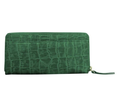 Кошелёк Cross Bebe Coco, кожа наппа фактурная, цвет зелёный/рыжий, 18,8 х 10,2 х 1,5 см