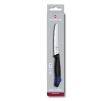 Набор из 6 столовых ножей VICTORINOX SwissClassic, 11 см, волнистая заточка, синяя рукоять