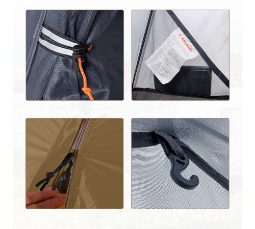 Палатка 1-местная Naturehike сверхлегкая + коврик NH18A095-D, 20D, оранжевый, 6975641886495