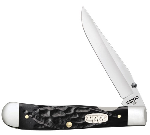 Нож перочинный ZIPPO Rough Black Synthetic Trapperlock, 105 мм, чёрный + ЗАЖИГАЛКА ZIPPO 207