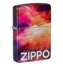 Зажигалка ZIPPO Tie Dye с покрытием 540 Tumbled Chrome, латунь/сталь, разноцветная, 38x13x57 мм