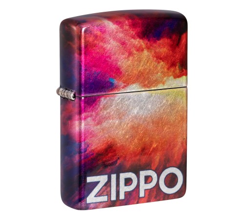 Зажигалка ZIPPO Tie Dye с покрытием 540 Tumbled Chrome, латунь/сталь, разноцветная, 38x13x57 мм