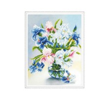 Алмазная мозаика с нанесенной рамкой 40х50 БУКЕТ ИРИСОВ (23 цвета)