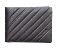 Кошелёк Cross Grabado, кожа наппа, фактурная, чёрный, 11 х 1,5 х 9 см