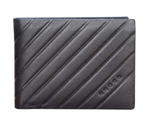 Кошелёк Cross Grabado, кожа наппа, фактурная, чёрный, 11 х 1,5 х 9 см