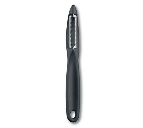 Нож для чистки овощей VICTORINOX универсальный, двустороннее зубчатое лезвие, чёрная рукоять