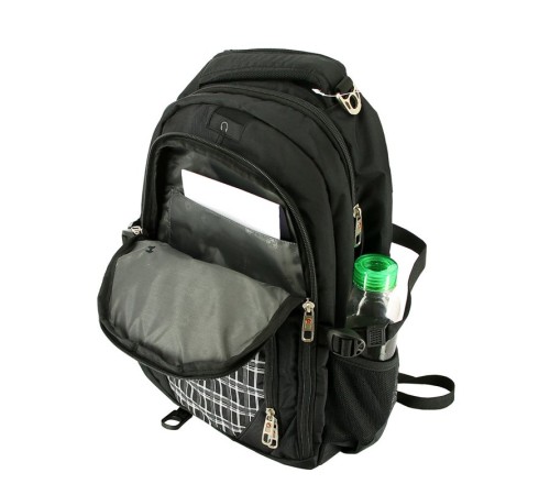 Рюкзак WENGER,15”, черный с рисунком в клетку, полиэстер 900D, 33x20x47 см, 32 л