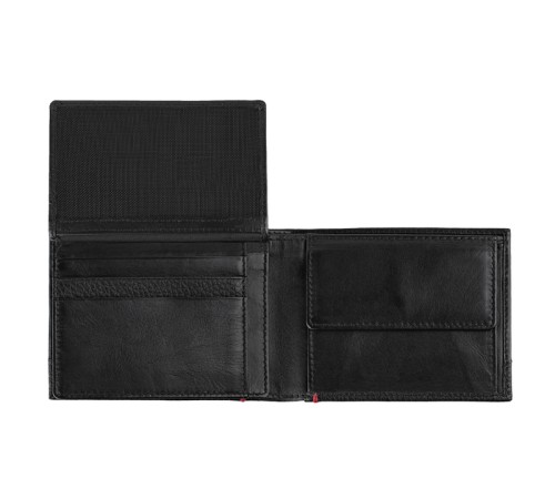 Портмоне ZIPPO с защитой от сканирования RFID, чёрное, натуральная кожа, 12×2×9 см