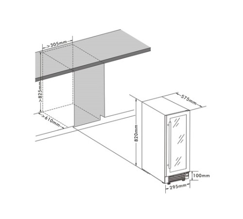винный шкаф Cellar Private встраиваемый, однокамерный CP020-1T
