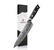 Нож шеф-повара из дамасской стали Keemake 8 Inch Chef Knife 67, черный
