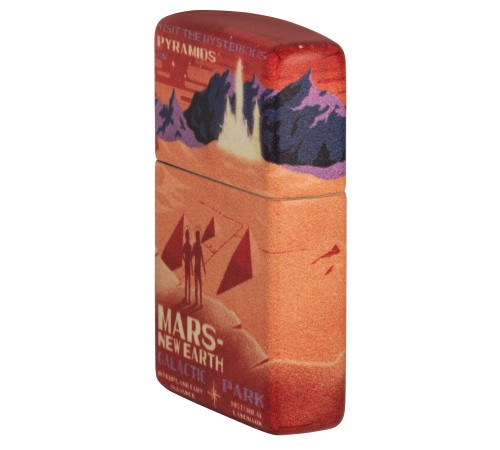 Зажигалка ZIPPO Mars Design с покрытием 540 Matte, латунь/сталь, красная, матовая, 38x13x57 мм