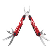 Мультитул Stinger, 105x40 мм, 13 функций, сталь, красно-серебристый, в комплекте нейлоновый чехол