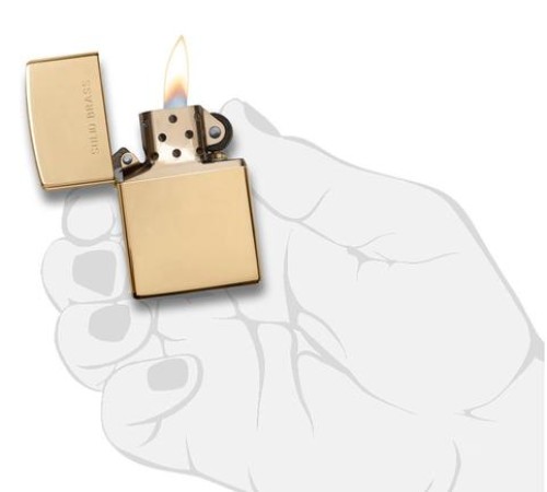 Зажигалка ZIPPO Classic с покрытием High Polish Brass, латунь/сталь, золотистая, 38x13x57 мм
