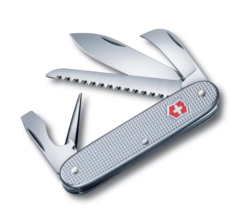 Нож перочинный VICTORINOX Pioneer, 93 мм, 7 функций, алюминиевая рукоять, серебристый